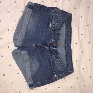 Cuffed Jean Shorts